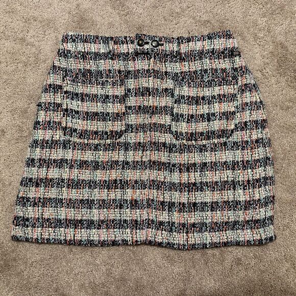 NWT Scotch & Soda Multicolor Mini Tweed Skirt Size Medium - Picture 6 of 9